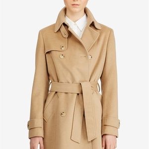 Beige wool trench coat